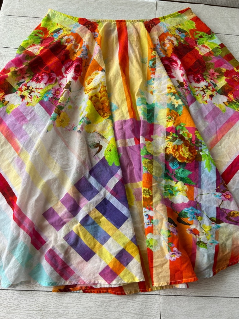 J. Peterman skirt 20 Full lightweight  Spring Summer tones Lined Side zip EUC - Picture 2 of 7